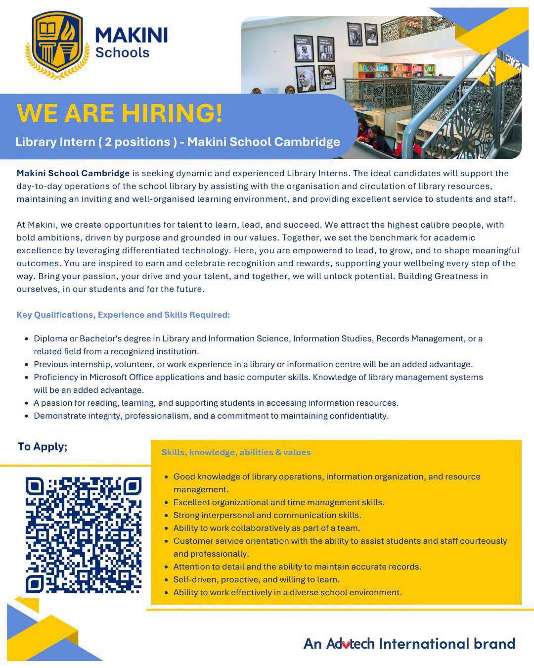 LIBRARY INTERN POSITION